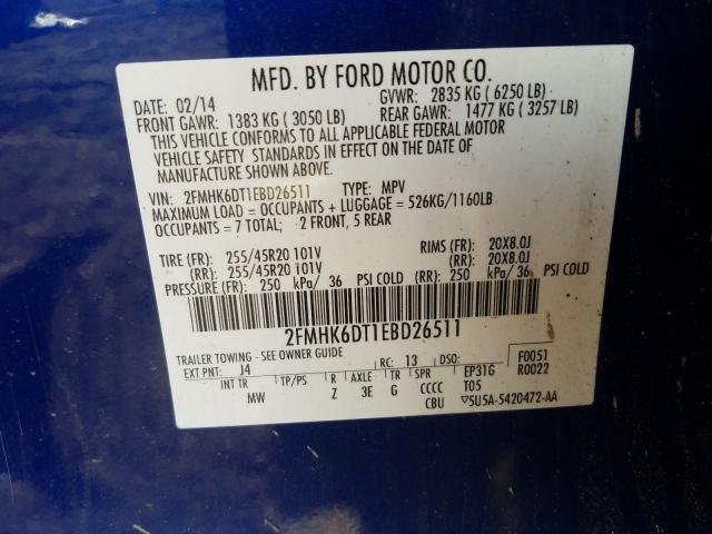 2014 FORD FLEX LIMIT 2FMHK6DT1EBD26511