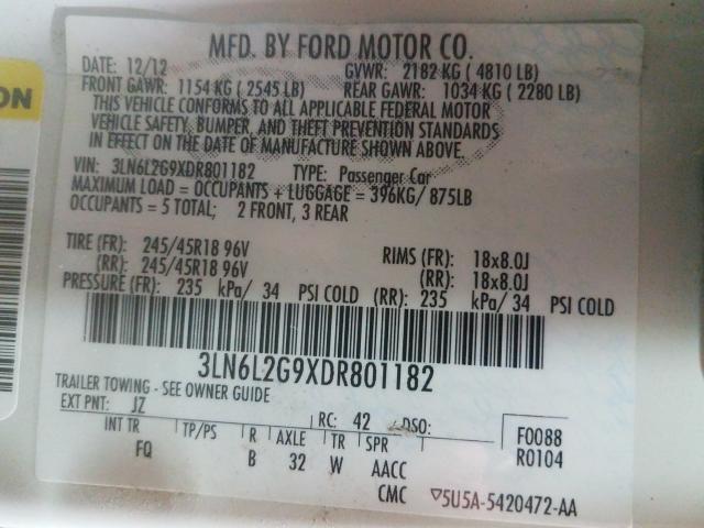 2013 LINCOLN MKZ 3LN6L2G9XDR801182