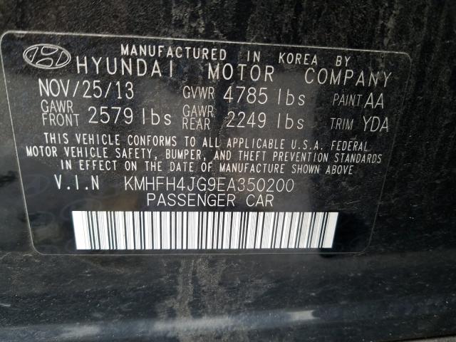 2014 HYUNDAI AZERA GLS KMHFH4JG9EA350200