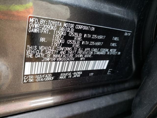 2019 TOYOTA RAV4 XLE - JTMP1RFV8KD034394
