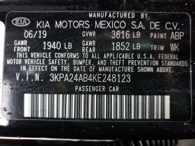 2019 KIA RIO S 3KPA24AB4KE248123