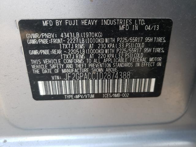 2013 SUBARU XV CROSSTR JF2GPACC1D2874388