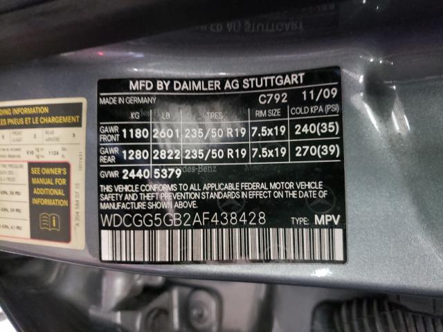 2010 MERCEDES-BENZ GLK 350 WDCGG5GB2AF438428