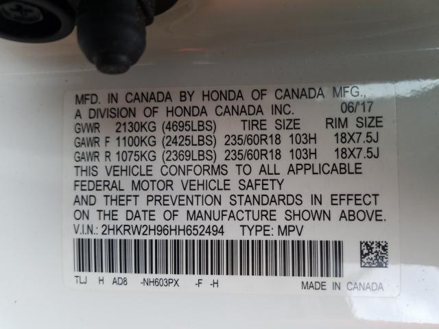 2017 HONDA CR-V TOURI 2HKRW2H96HH652494