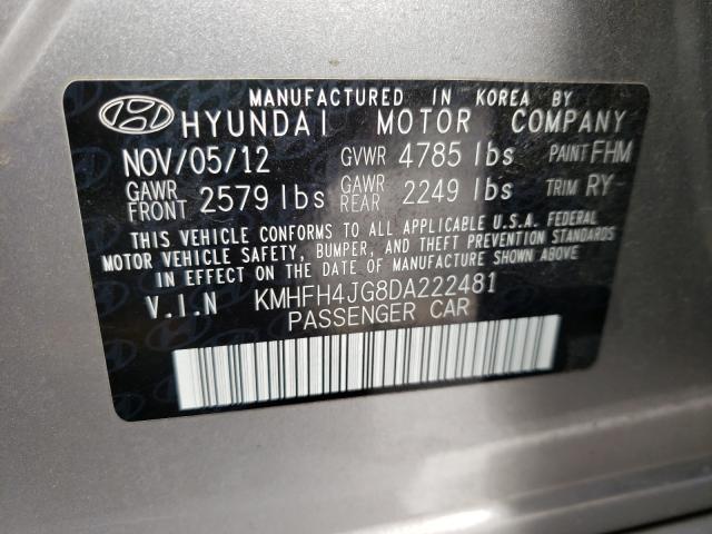 2013 HYUNDAI AZERA GLS KMHFH4JG8DA222481