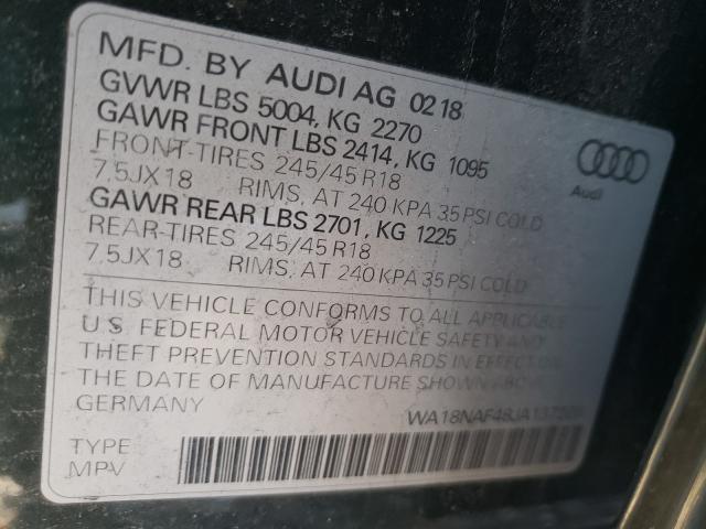 2018 AUDI A4 ALLROAD WA18NAF48JA137228