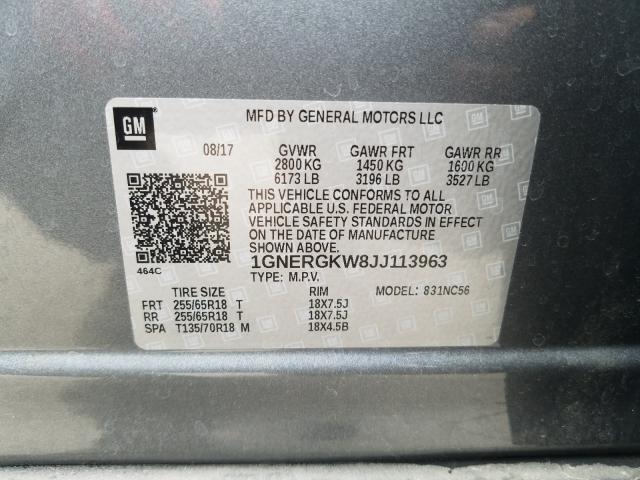 2018 CHEVROLET TRAVERSE L - 1GNERGKW8JJ113963