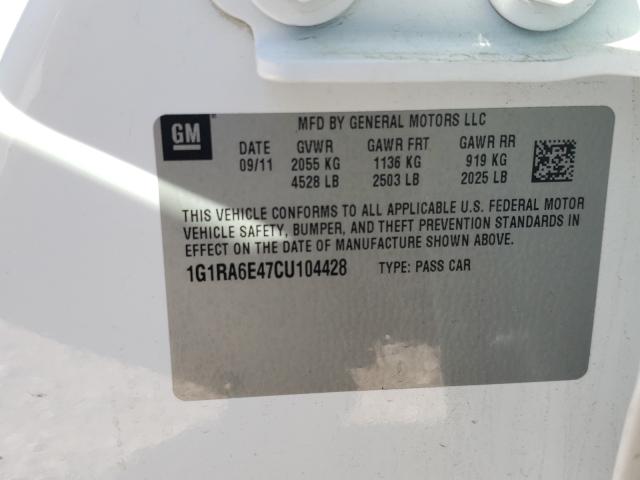 2012 CHEVROLET VOLT 1G1RA6E47CU104428
