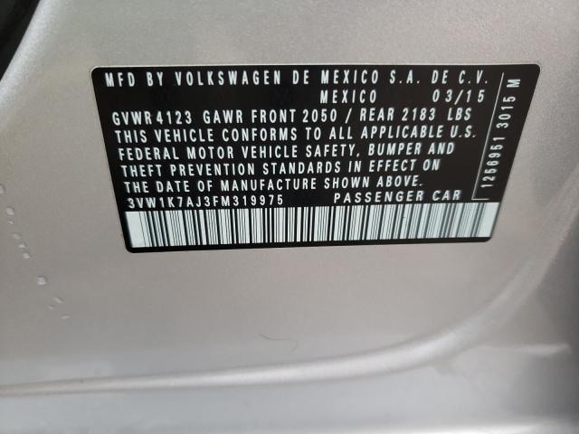 2015 VOLKSWAGEN JETTA BASE 3VW1K7AJ3FM319975