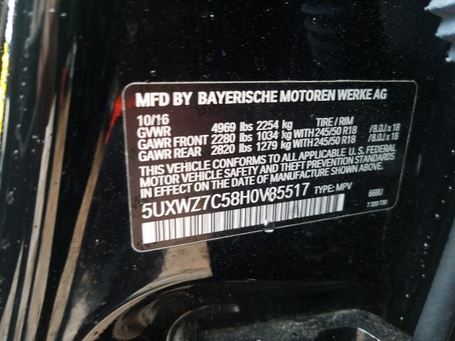 2017 BMW X3 SDRIVE2 5UXWZ7C58H0V85517