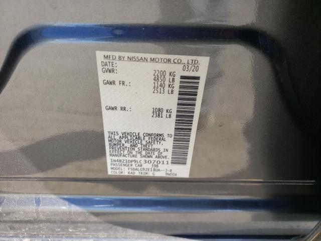 2020 NISSAN LEAF SL PL 1N4BZ1DP9LC307011
