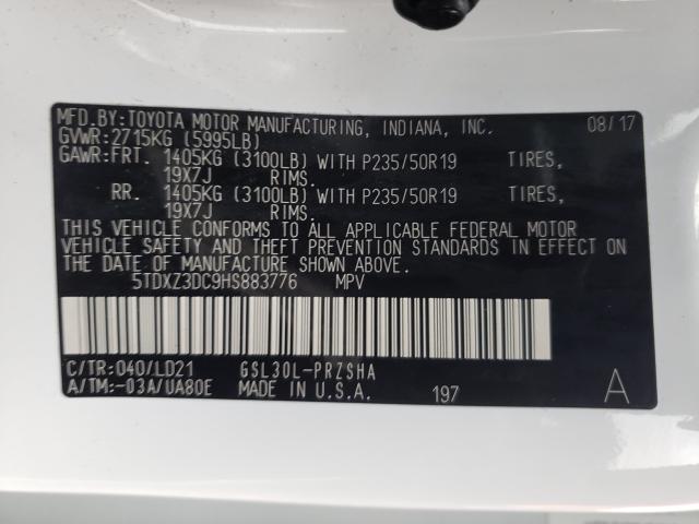 2017 TOYOTA SIENNA SE - 5TDXZ3DC9HS883776