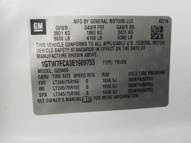 2014 GMC SAVANA G25 1GTW7FCA3E1909753