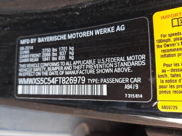 2015 MINI COOPER WMWXS5C54FT826979