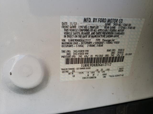 2013 LINCOLN MKS 1LNHL9DK8DG612112