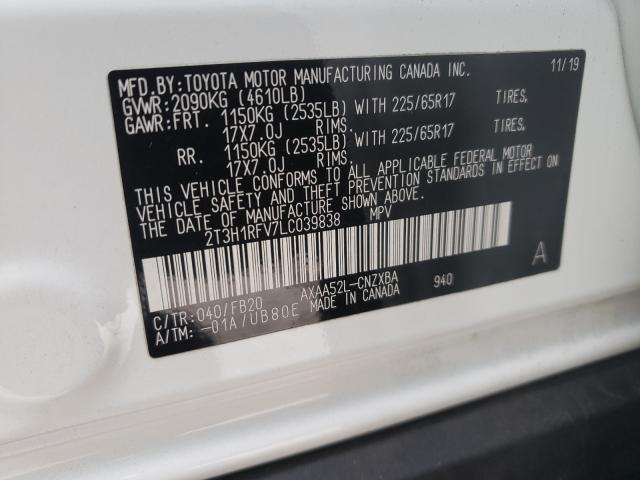2020 TOYOTA RAV4 LE 2T3H1RFV7LC039838