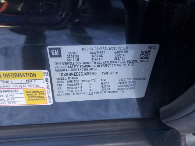 2012 GMC ACADIA SLE 1GKKRNED2CJ409935