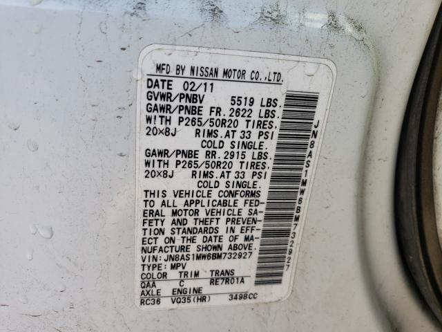 2011 INFINITI FX35 JN8AS1MW6BM732927