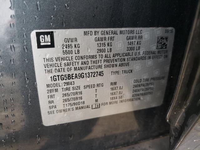 2016 GMC CANYON 1GTG5BEA9G1372745