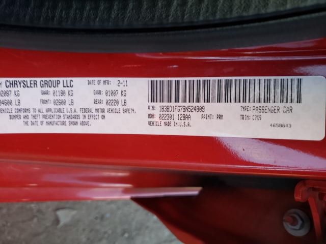 2011 DODGE AVENGER MA 1B3BD1FG7BN524809