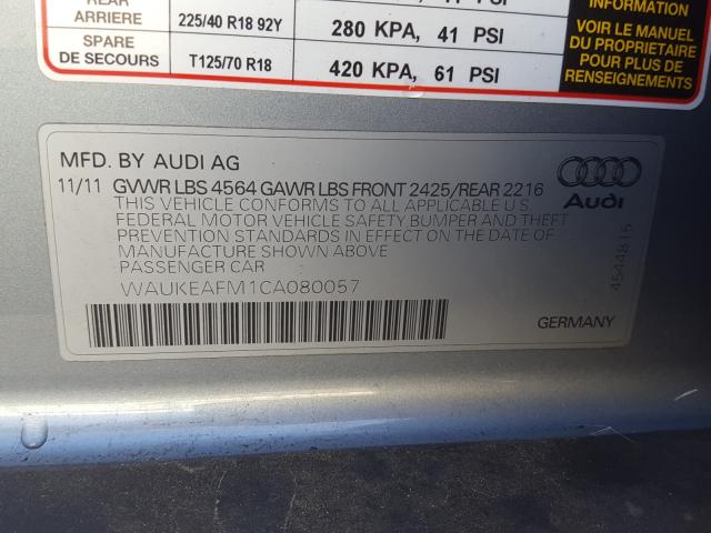 2012 AUDI A3 PREMIUM WAUKEAFM1CA080057