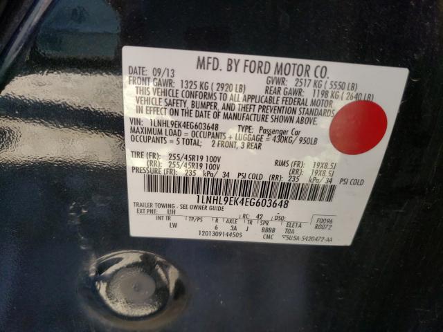 2014 LINCOLN MKS 1LNHL9EK4EG603648