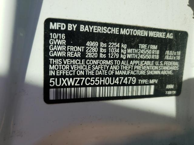 2017 BMW X3 SDRIVE2 5UXWZ7C55H0U47479