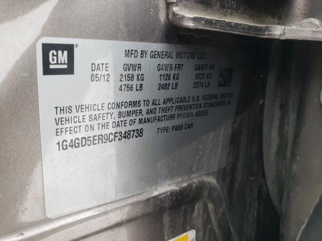 2012 BUICK LACROSSE P 1G4GD5ER9CF348738