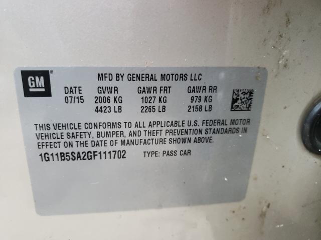 2016 CHEVROLET MALIBU LIM 1G11B5SA2GF111702