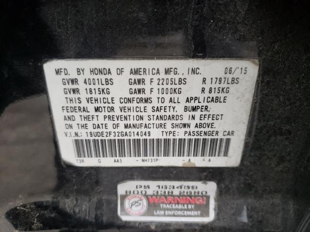 2016 ACURA ILX BASE W 19UDE2F32GA014049