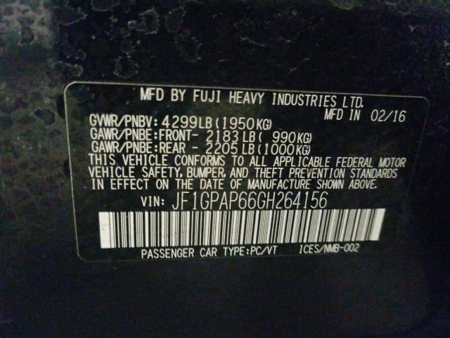 2016 SUBARU IMPREZA SP JF1GPAP66GH264156