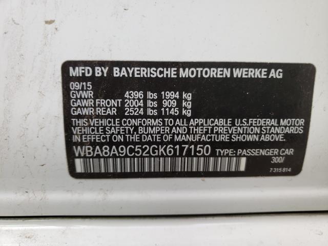 2016 BMW 320 I WBA8A9C52GK617150