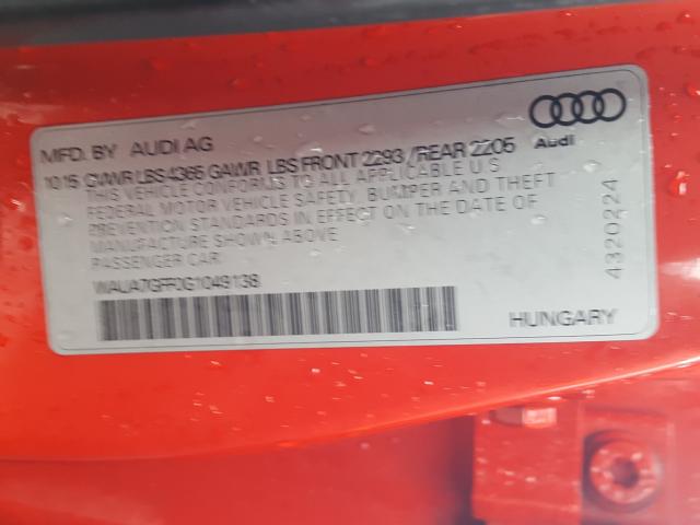 2016 AUDI A3 PREMIUM WAUA7GFF0G1049138
