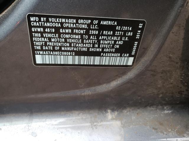 2014 VOLKSWAGEN PASSAT 1VWAS7A38EC080912