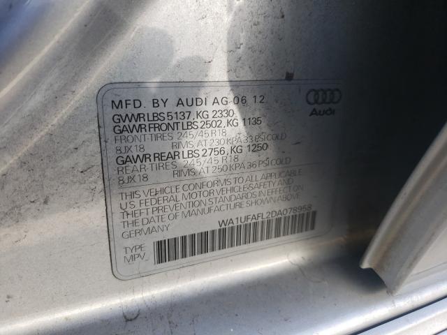 2013 AUDI A4 ALLROAD WA1UFAFL2DA078958