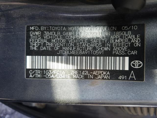 2010 TOYOTA COROLLA BA - JTDBU4EE8A9110591