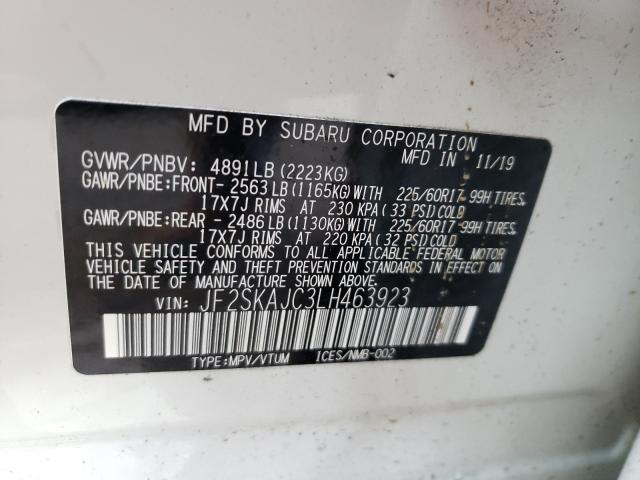 2020 SUBARU FORESTER P JF2SKAJC3LH463923