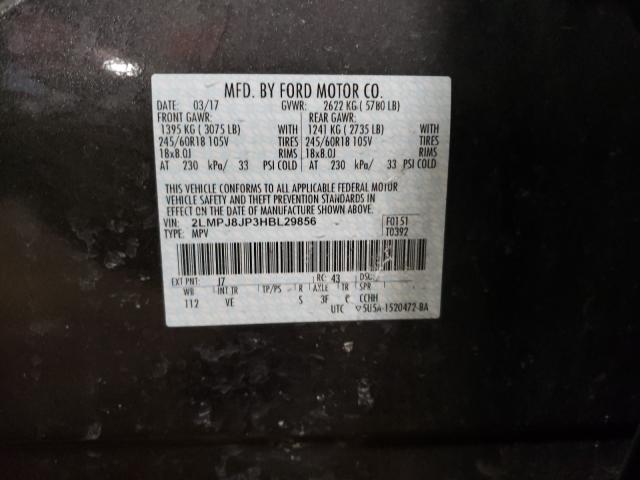 2017 LINCOLN MKX PREMIE 2LMPJ8JP3HBL29856