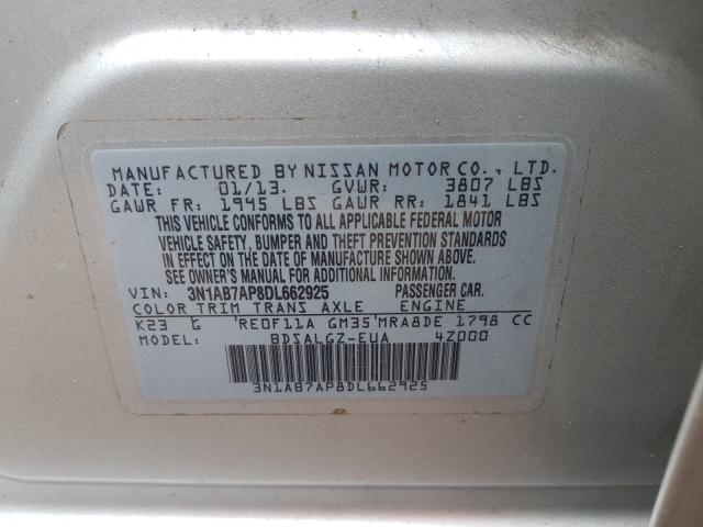 2013 NISSAN SENTRA S 3N1AB7AP8DL662925