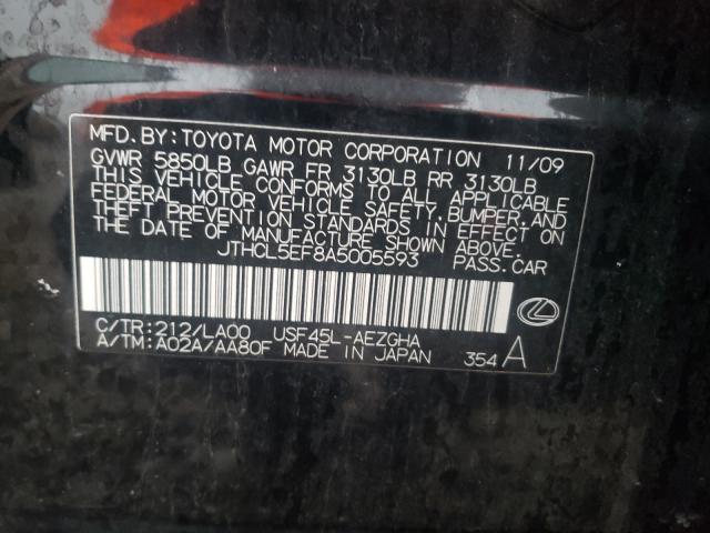 2010 LEXUS LS 460 JTHCL5EF8A5005593