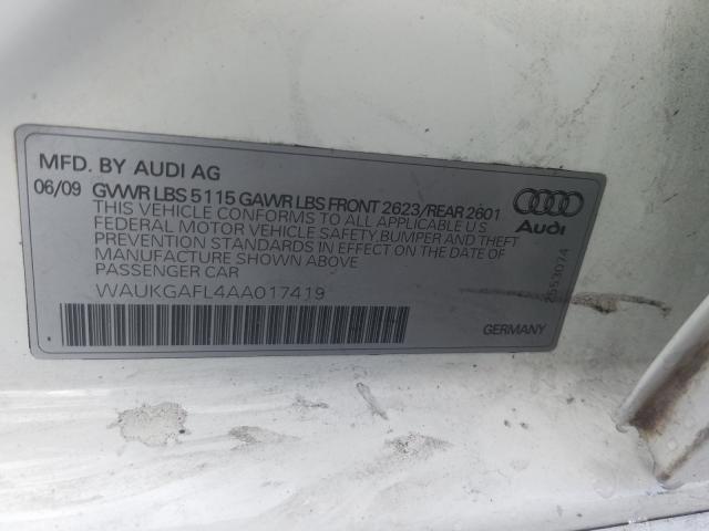 2010 AUDI S4 PRESTIG WAUKGAFL4AA017419