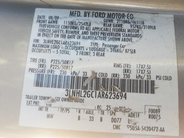 2010 LINCOLN MKZ 3LNHL2GC1AR623694