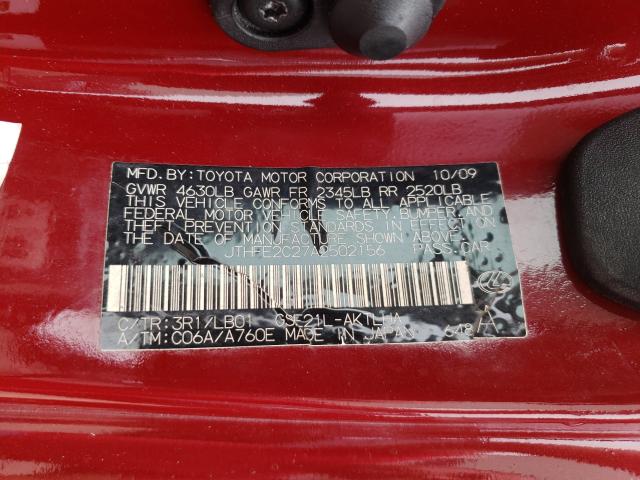2010 LEXUS IS 350 JTHFE2C27A2502156