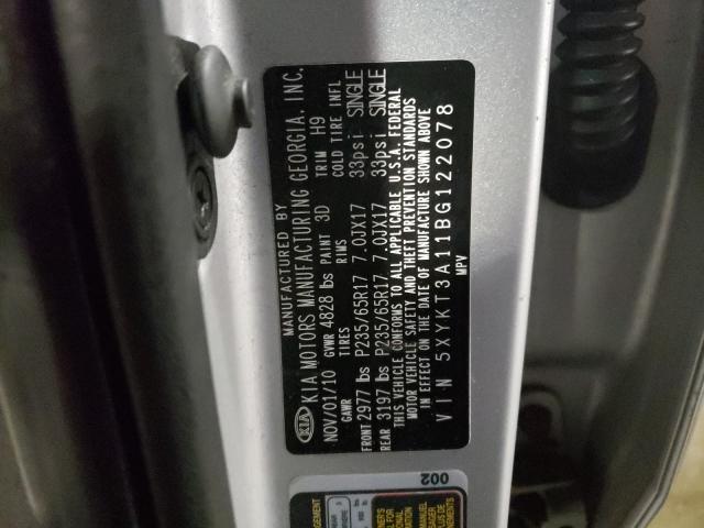 2011 KIA SORENTO BA 5XYKT3A11BG122078