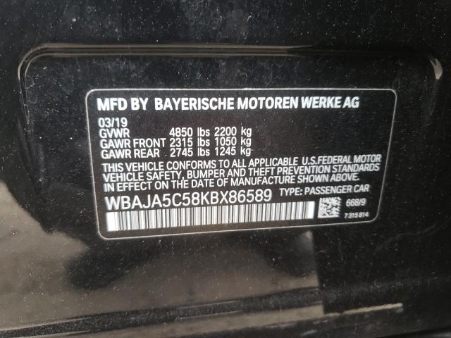 2019 BMW 530 I WBAJA5C58KBX86589