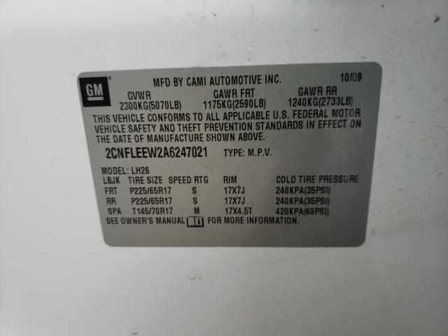 2010 CHEVROLET EQUINOX 2CNFLEEW2A6247021