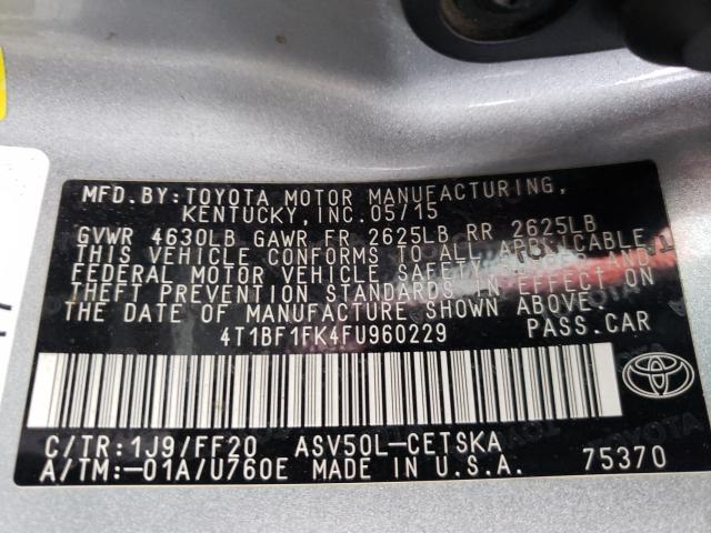 2015 TOYOTA CAMRY LE - 4T1BF1FK4FU960229