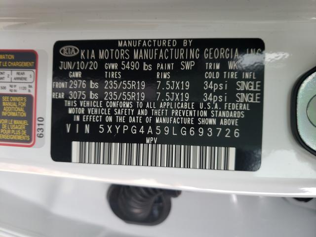 2020 KIA SORENTO S 5XYPG4A59LG693726