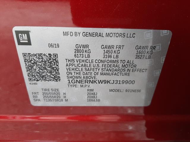 2019 CHEVROLET TRAVERSE H 1GNERNKW9KJ319900