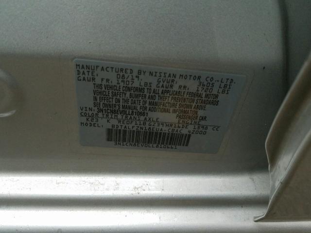 2020 NISSAN VERSA SV 3N1CN8EV0LL810661